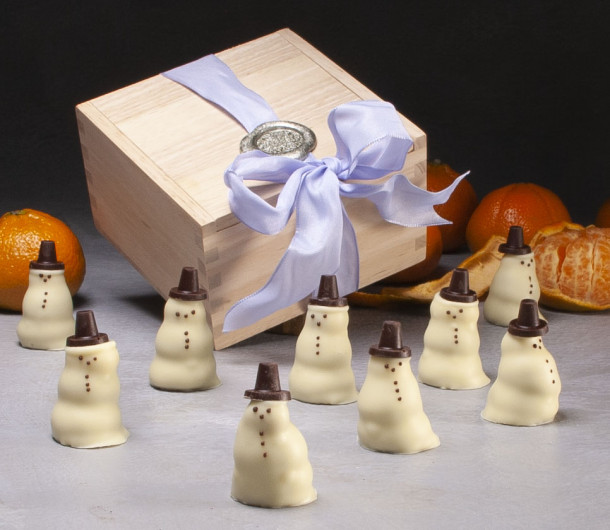 L.A. Burdick Handcrafted Chocolate Snowmen $57.00